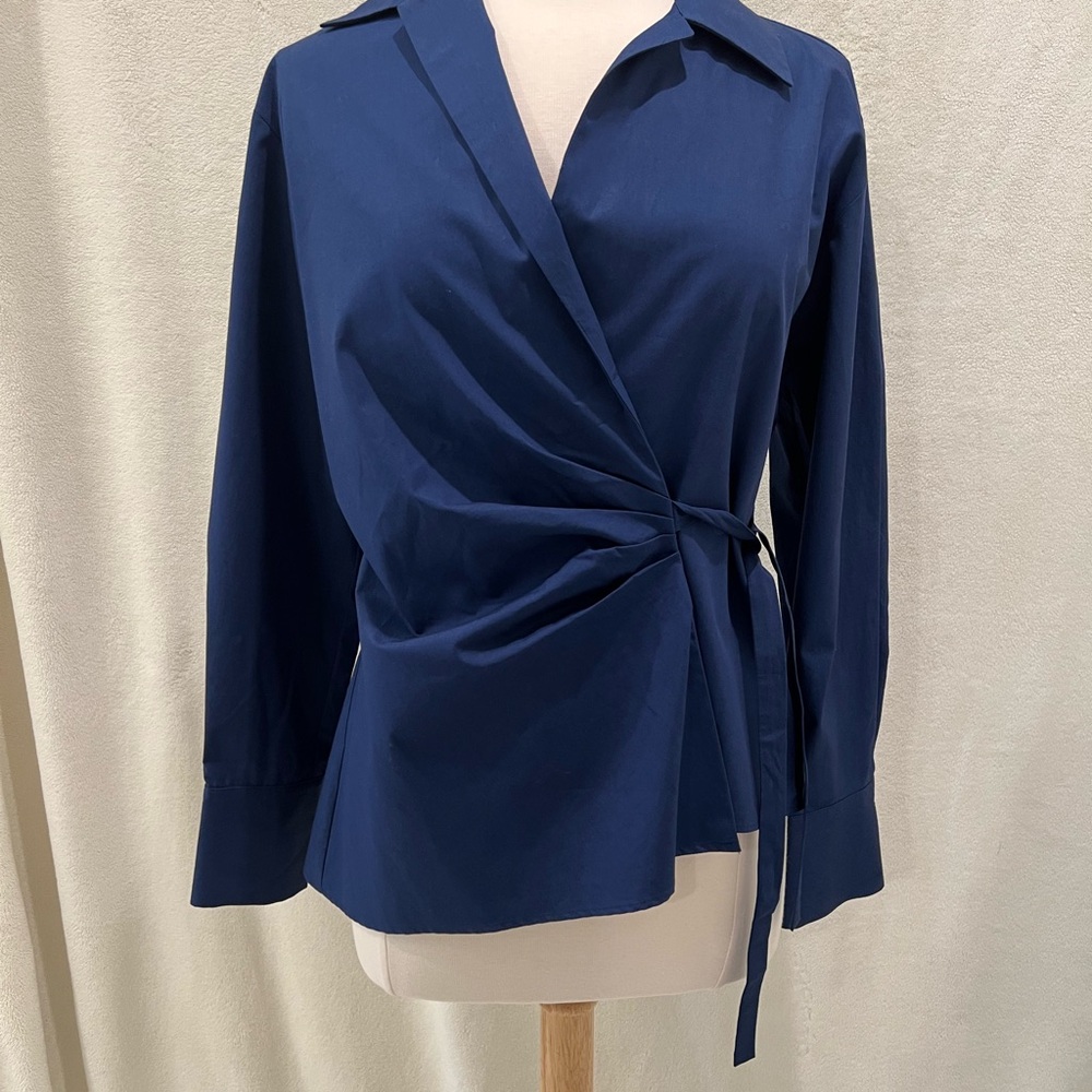 Zara Long Sleeve Wrap Blouse